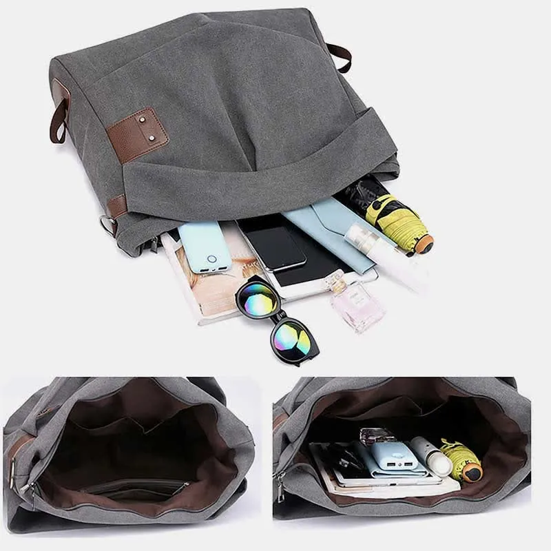 Large Capacity Canvas Handbag for Women Crossbody Tote Hobo Bag