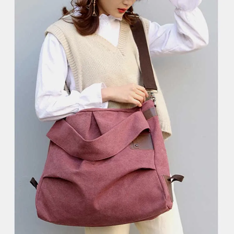 Large Capacity Canvas Handbag for Women Crossbody Tote Hobo Bag