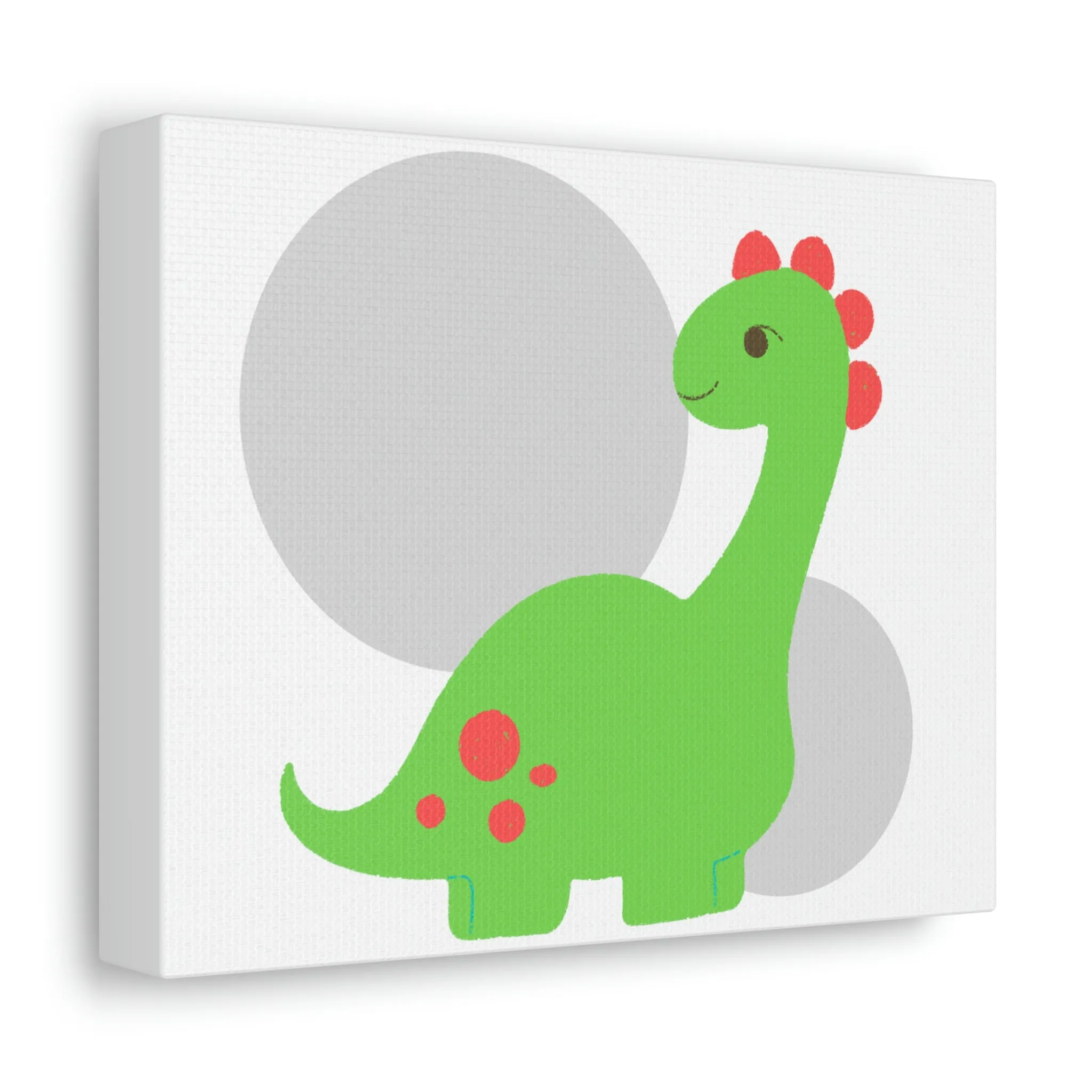 Light Green Long Neck Dinosaur Stretched Canvas