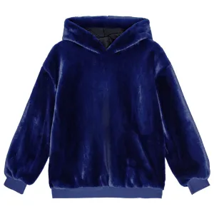 Maureen Vibrant Blue Fuzzy Hoodie