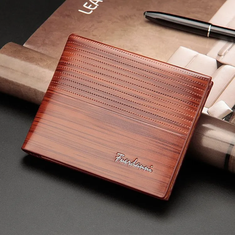Men Casual Basic Letter Embossing Folding Design Multi Pocket Wallet