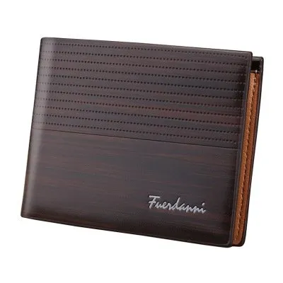 Men Casual Basic Letter Embossing Folding Design Multi Pocket Wallet