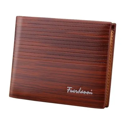 Men Casual Basic Letter Embossing Folding Design Multi Pocket Wallet