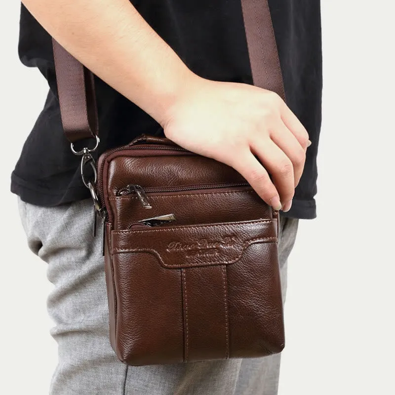 Messenger Bag For Men Vintage Gentle Leather Crossbody Bag