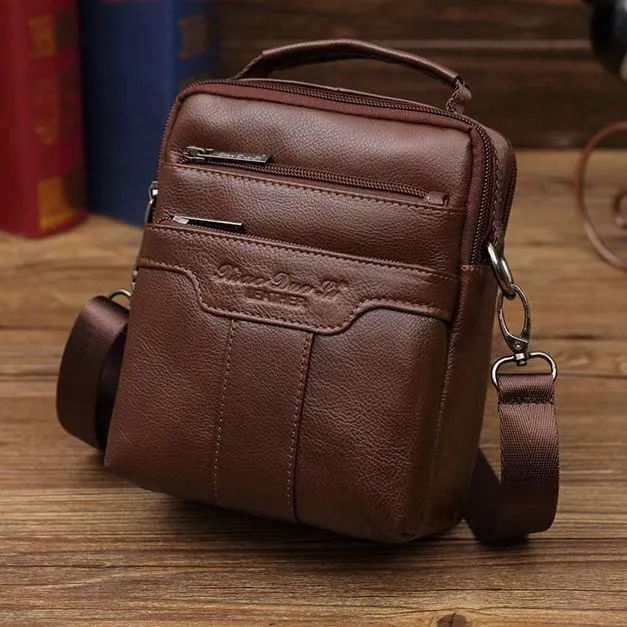 Messenger Bag For Men Vintage Gentle Leather Crossbody Bag