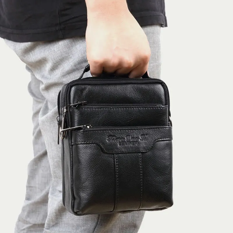 Messenger Bag For Men Vintage Gentle Leather Crossbody Bag