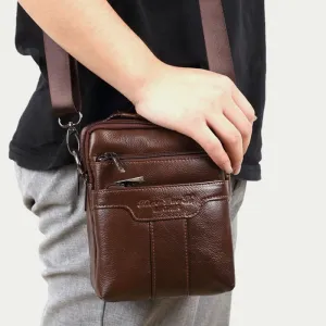 Messenger Bag For Men Vintage Gentle Leather Crossbody Bag