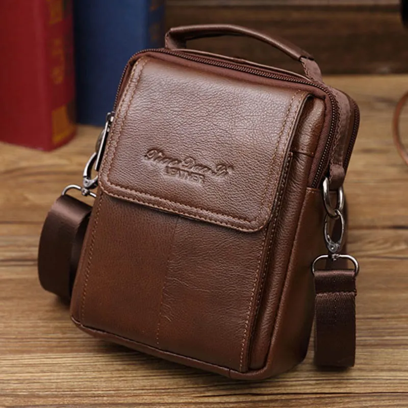 Messenger Bag For Men Vintage Gentle Leather Crossbody Bag