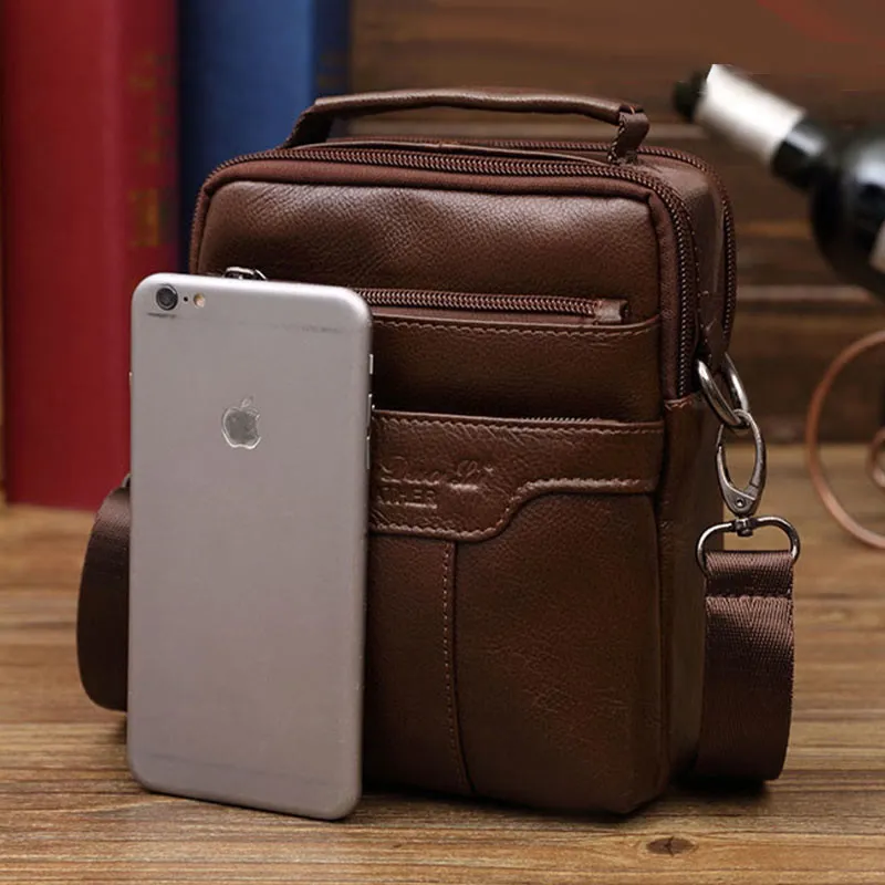 Messenger Bag For Men Vintage Gentle Leather Crossbody Bag