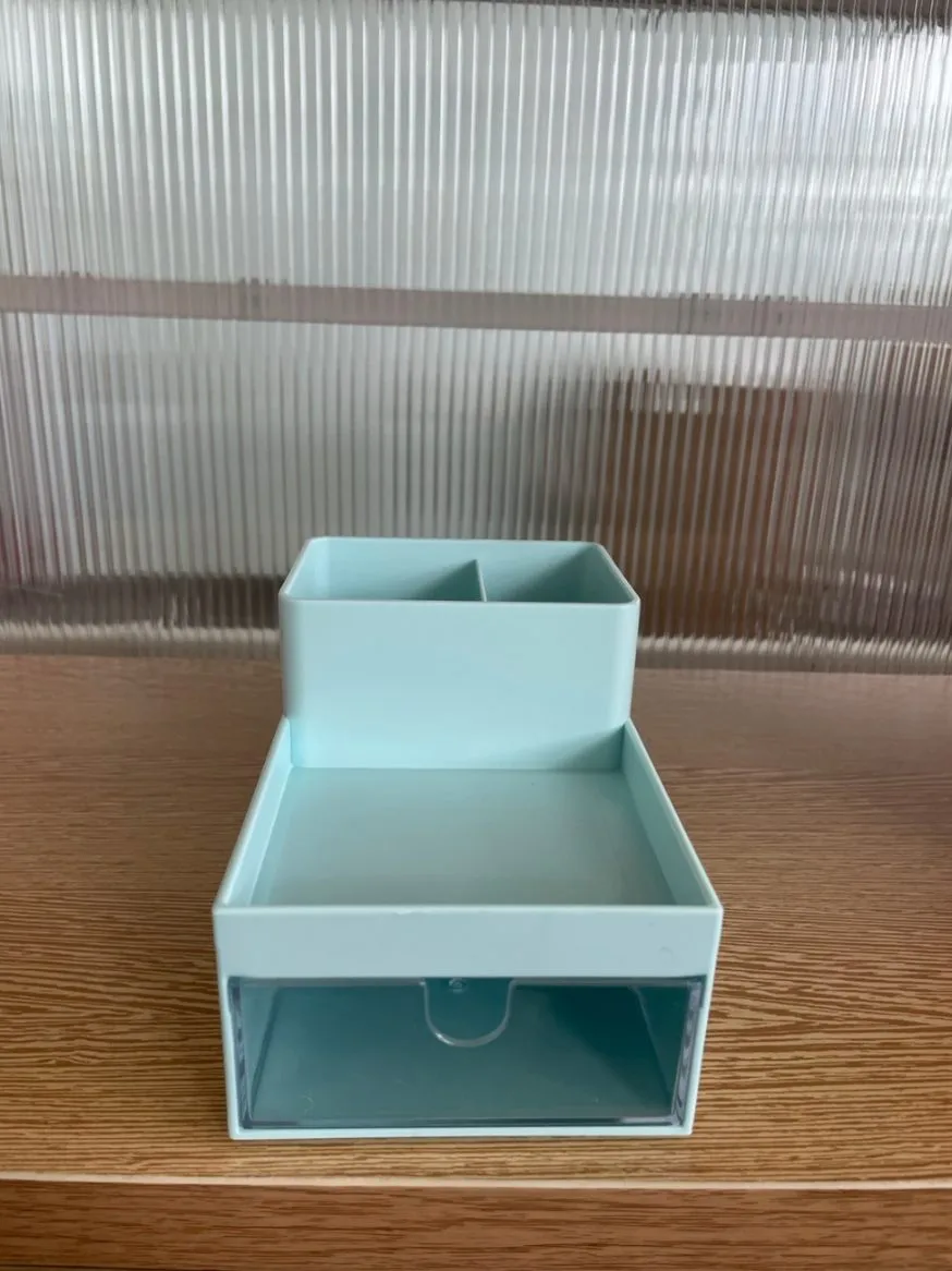 Miniso Minimalist Solid Color Single Layer Desktop Storage Organizer(Blue)