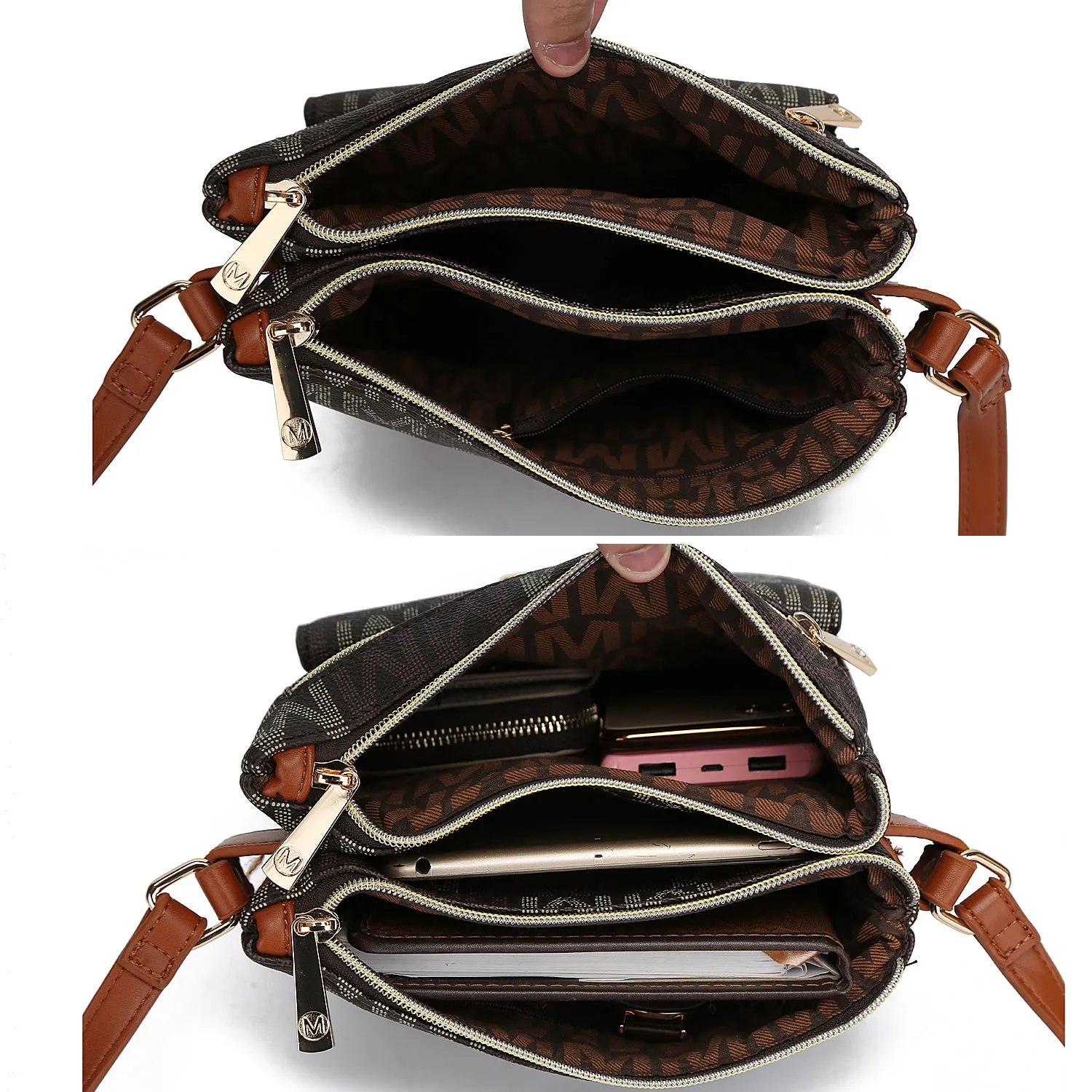 MKF Collection Jeni Multi Compartment Crossbody Bag by Mia k