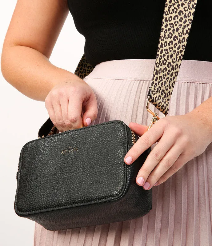 Modernist Vegan Leather Crossbody - Black