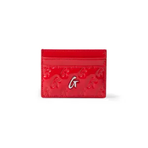 MONOGRAM SILVER CARD HOLDER - MIRROR RED