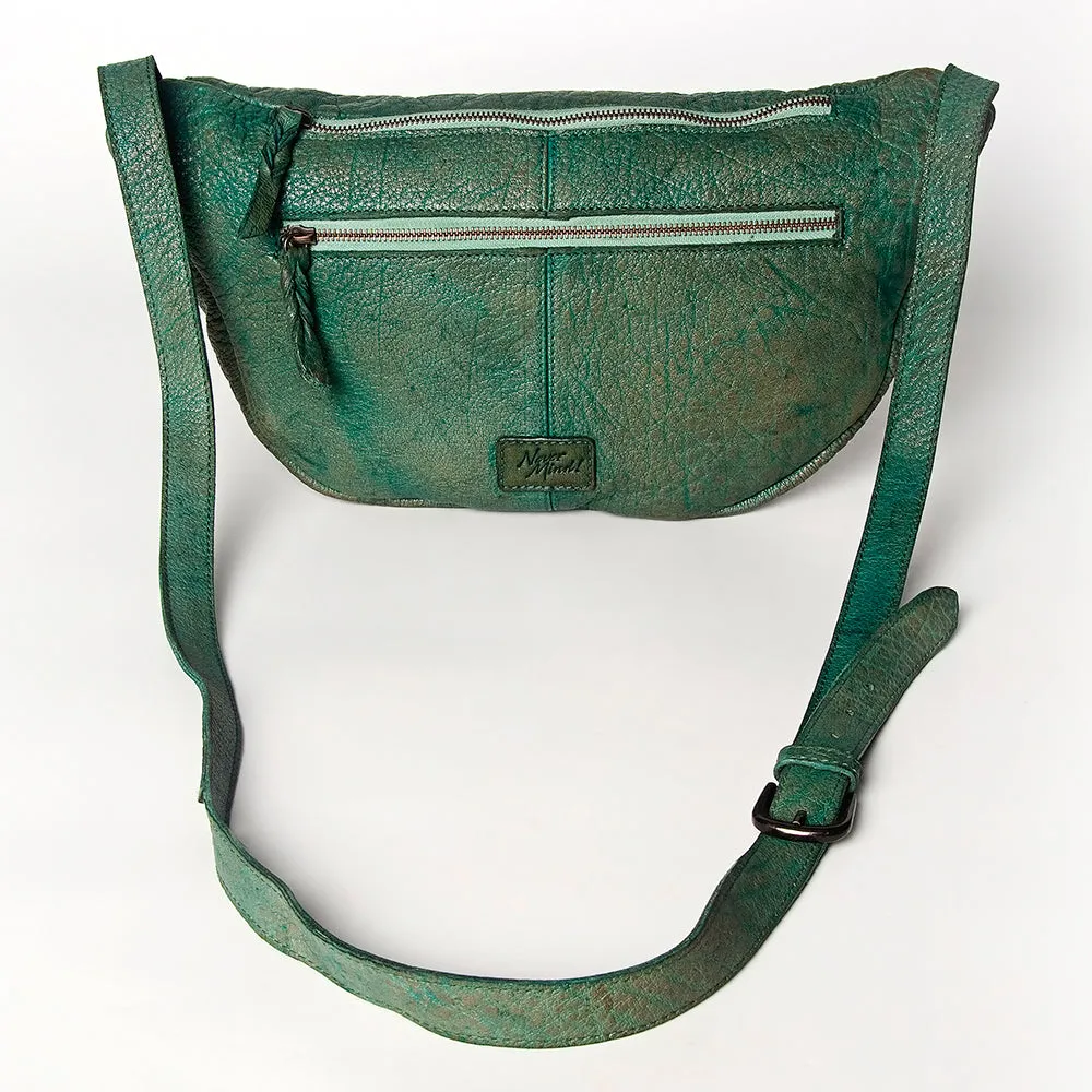 Never Mind Nmbgz122B Fanny Pack Vintage Handmade Genuine Cowhide Leather Women Bag Western Handbag Purse