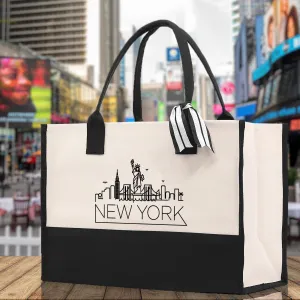 New York Cotton Canvas Tote Bag NY Travel Vacation Tote Employee and Client Gift Wedding Favor Birthday Welcome Tote Bag Bridesmaid Gift