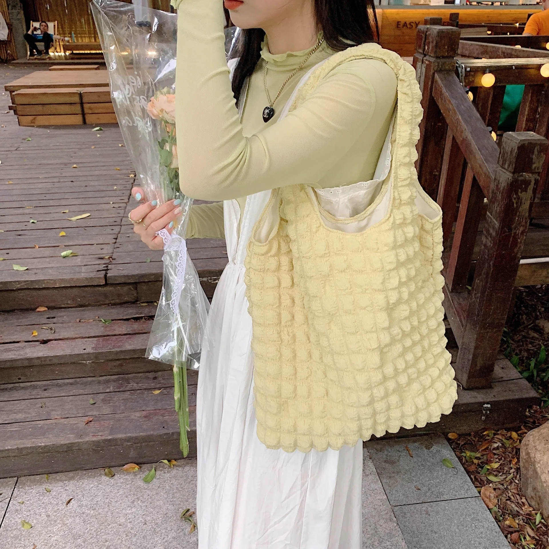 Paziye Cloud Bubble Shoulder Canvas Bag