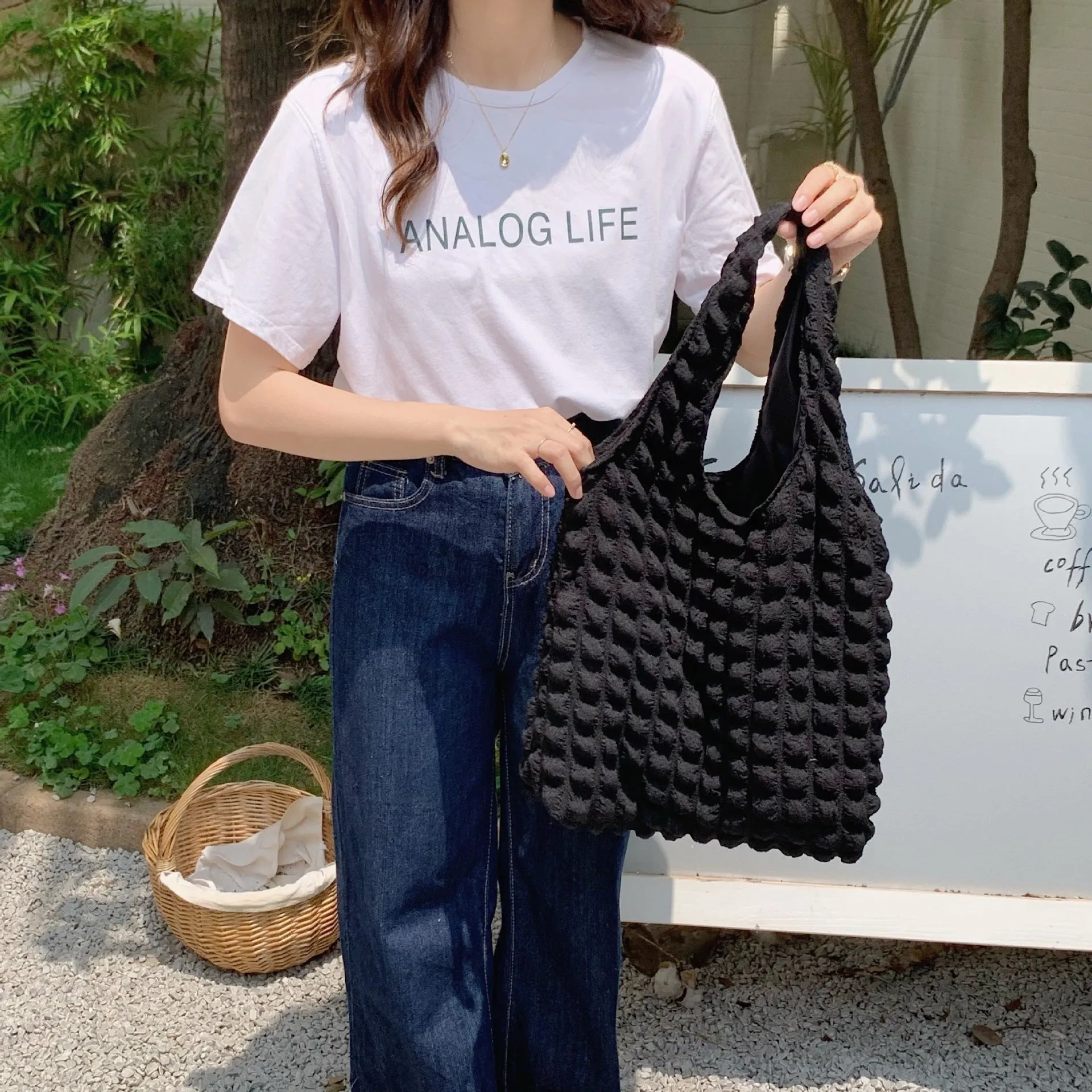 Paziye Cloud Bubble Shoulder Canvas Bag