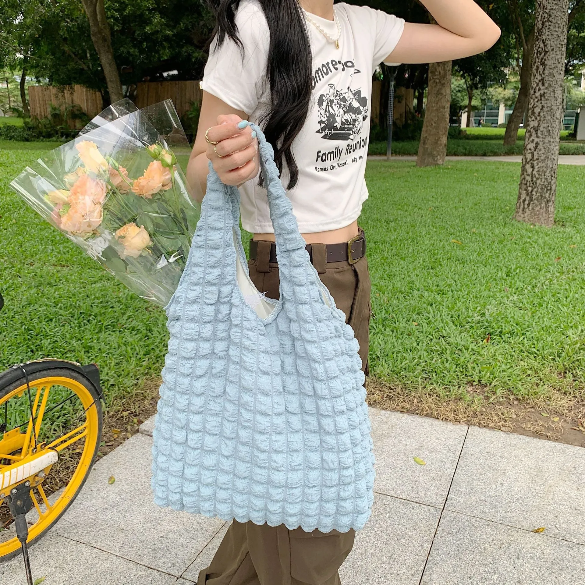 Paziye Cloud Bubble Shoulder Canvas Bag