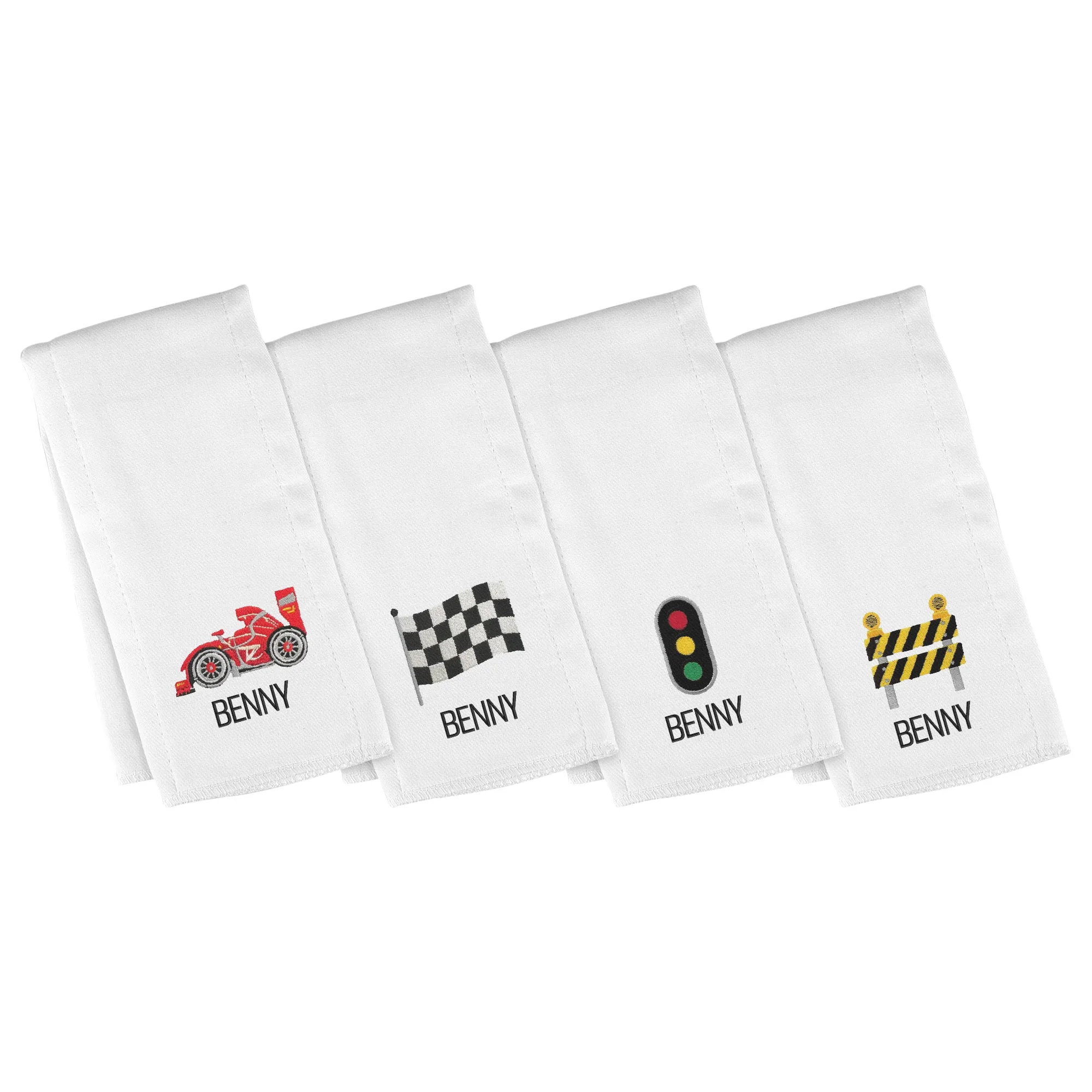 Personalized Emoji Burp Cloth - 4 Pack Need for Speed