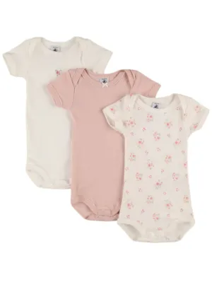 Petit Bateau   Set of 3 printed cotton bodysuits 