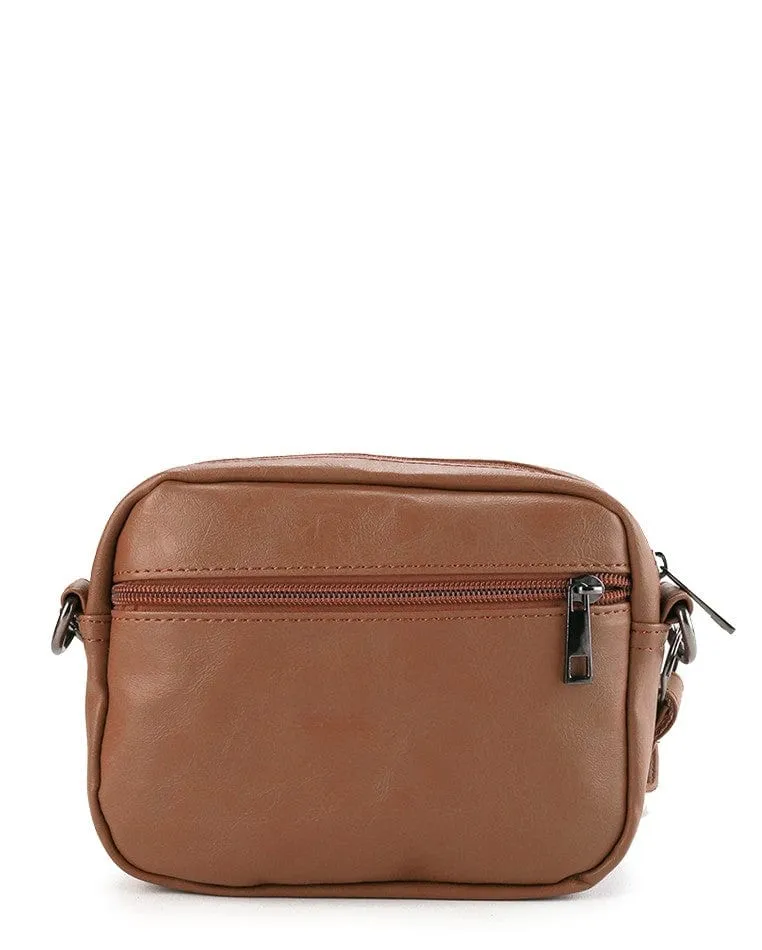 Pu Flight Mini Crossbody Bag - Tan