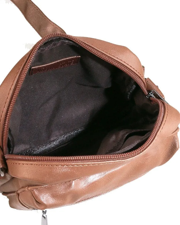 Pu Flight Mini Crossbody Bag - Tan