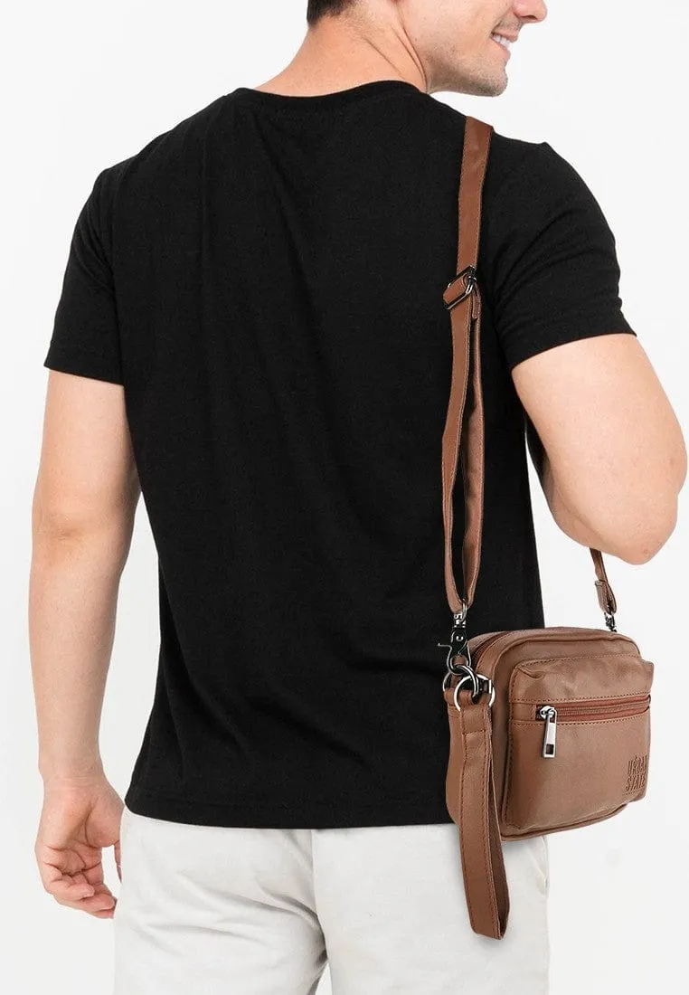 Pu Flight Mini Crossbody Bag - Tan