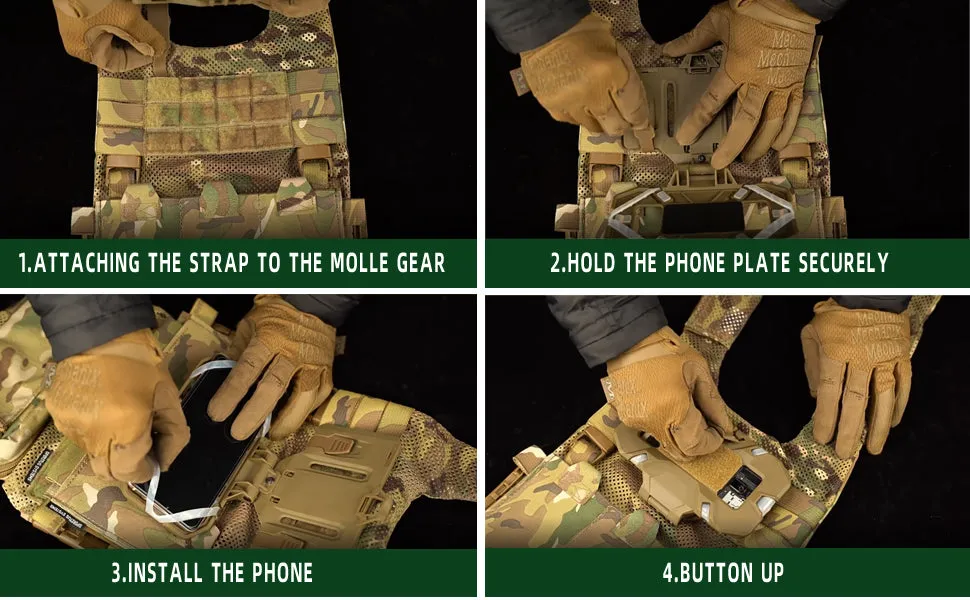 RECON GS2U Tactical MOLLE Chest Mounted Navigation Board Cellphone,Smart Phone carrier