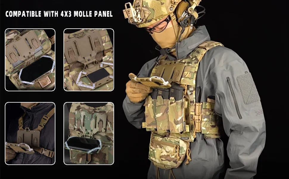 RECON GS2U Tactical MOLLE Chest Mounted Navigation Board Cellphone,Smart Phone carrier