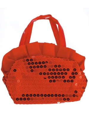 Red Frilled Sequin Handbag