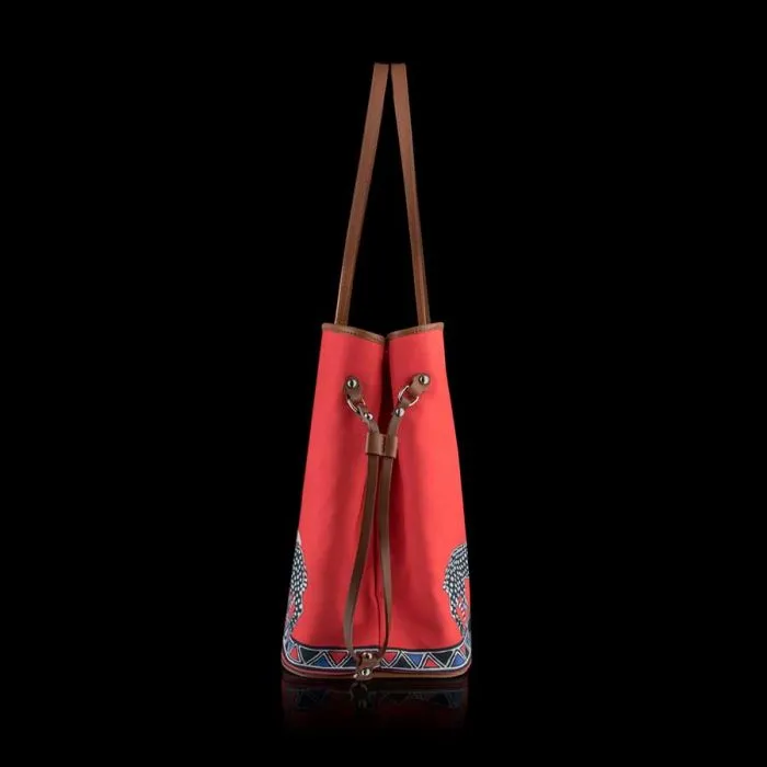Red Leopard Canvas Shopper