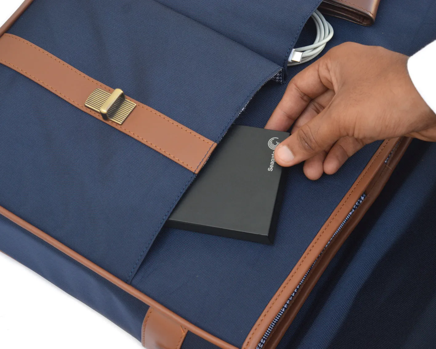 Retro Laptop Bag - Blue