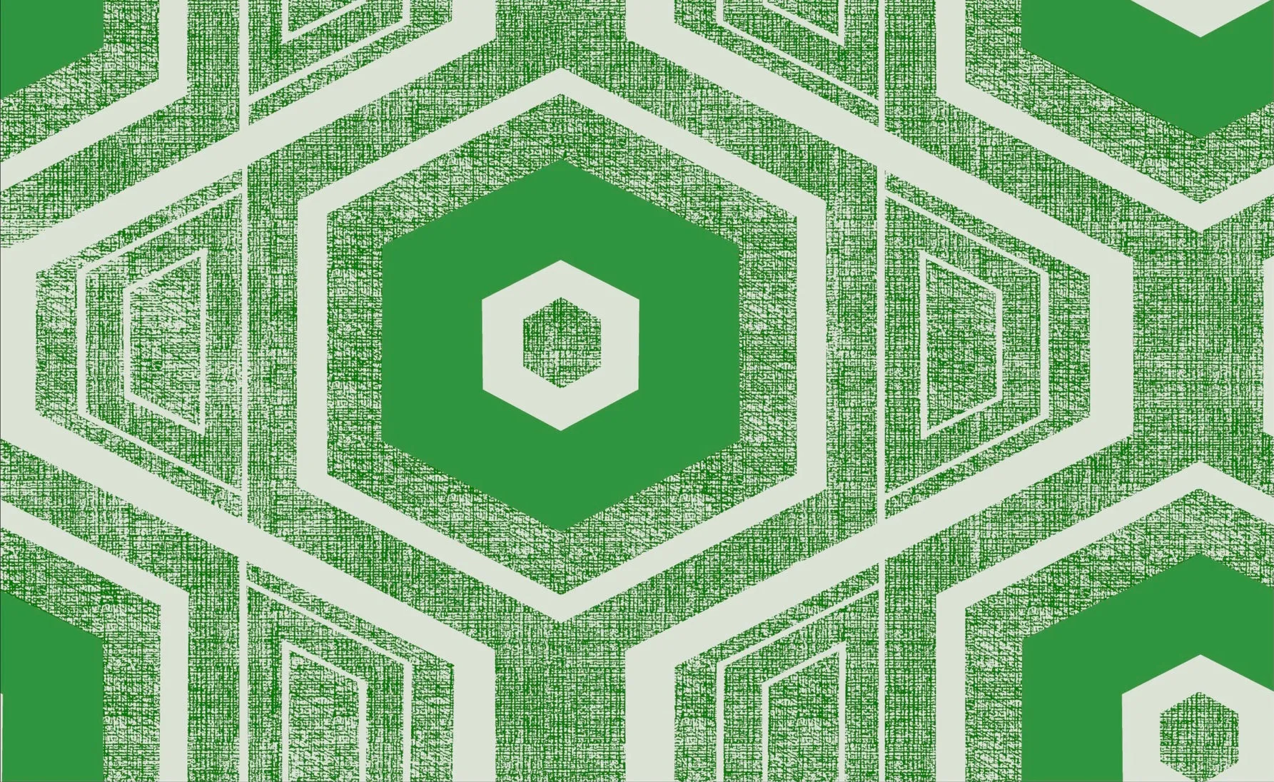Retro Textured Polygon. Vibrant Green