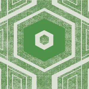 Retro Textured Polygon. Vibrant Green