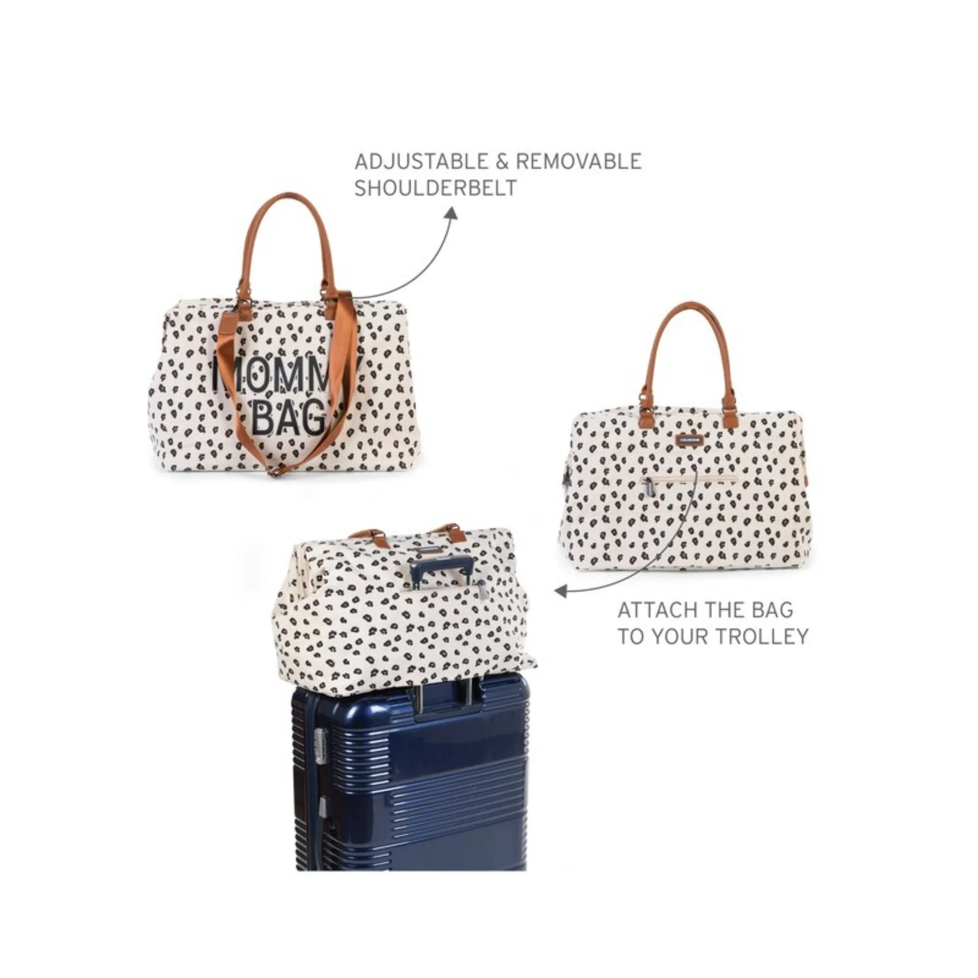 Second Mommy  Big Tote Bag with changing mat - LEOPARD