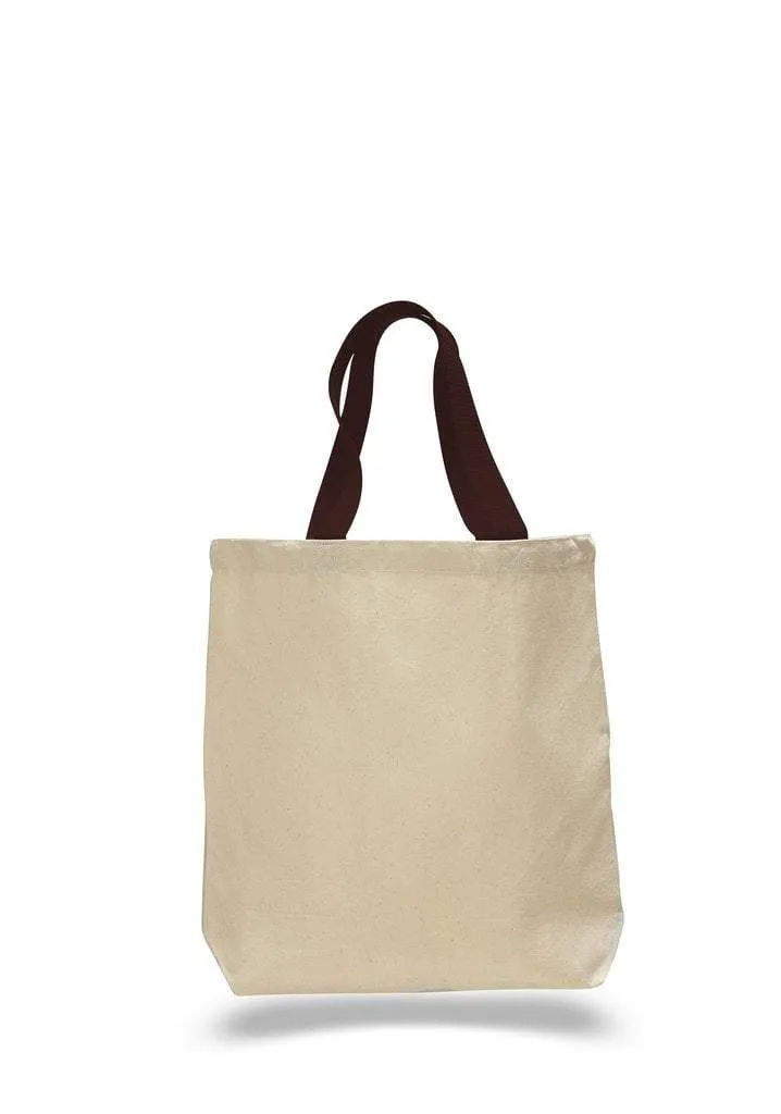 SET OF 24 COTTON CANVAS TOTE BAGS WITH CONTRAST HANDLES