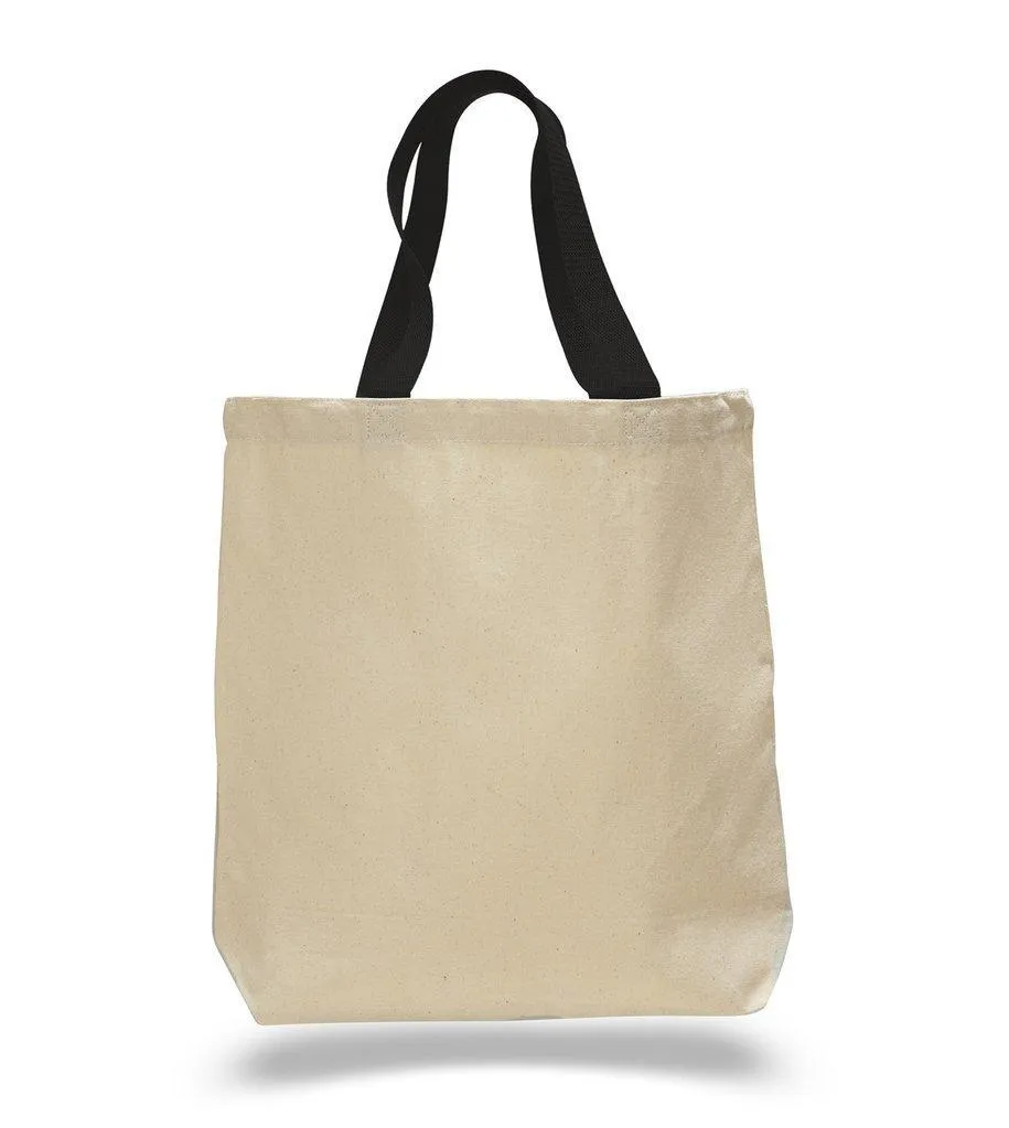 SET OF 24 COTTON CANVAS TOTE BAGS WITH CONTRAST HANDLES