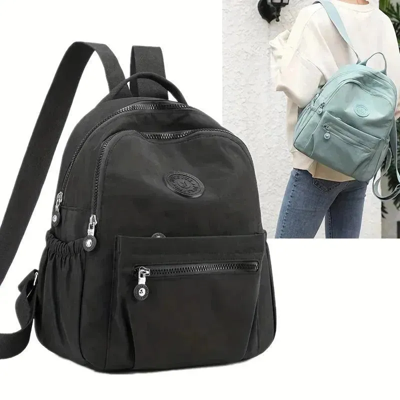 Solid Color Nylon Lightweight Backpack