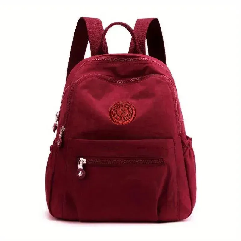 Solid Color Nylon Lightweight Backpack