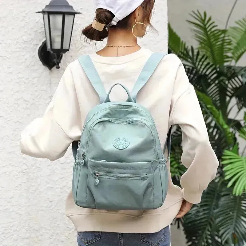 Solid Color Nylon Lightweight Backpack