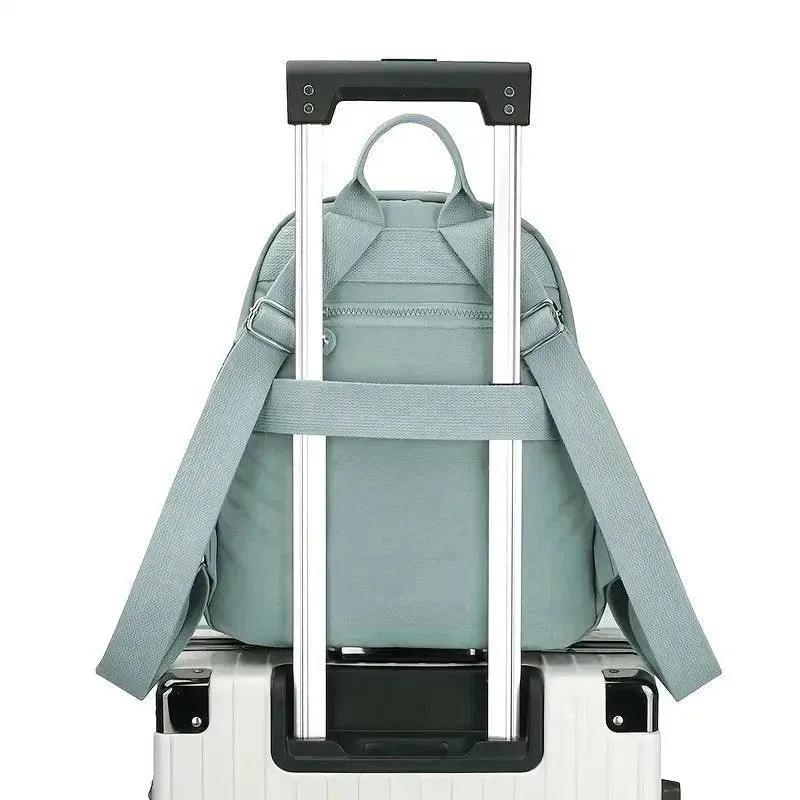 Solid Color Nylon Lightweight Backpack
