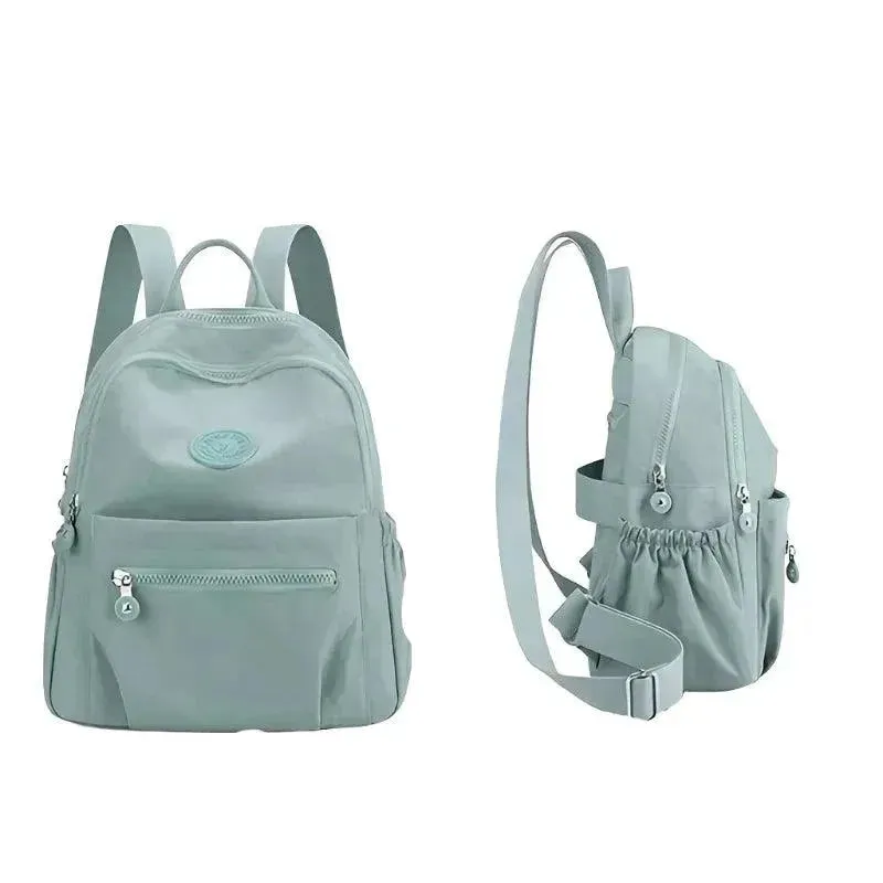 Solid Color Nylon Lightweight Backpack