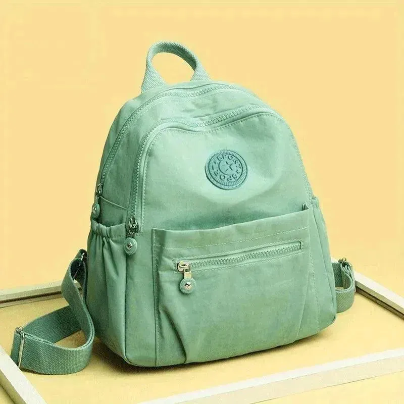 Solid Color Nylon Lightweight Backpack