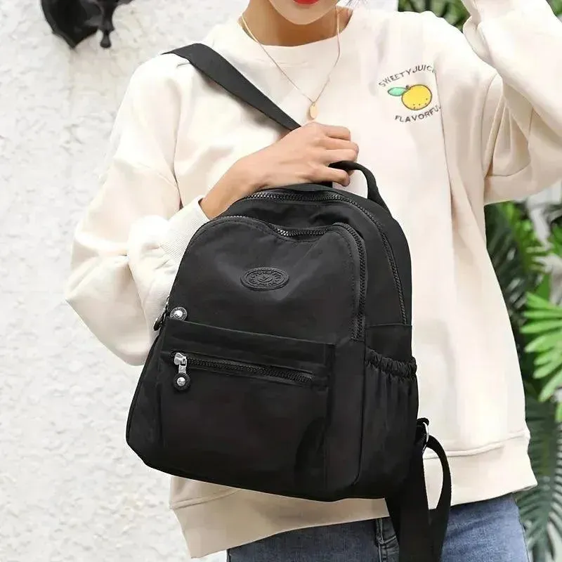 Solid Color Nylon Lightweight Backpack