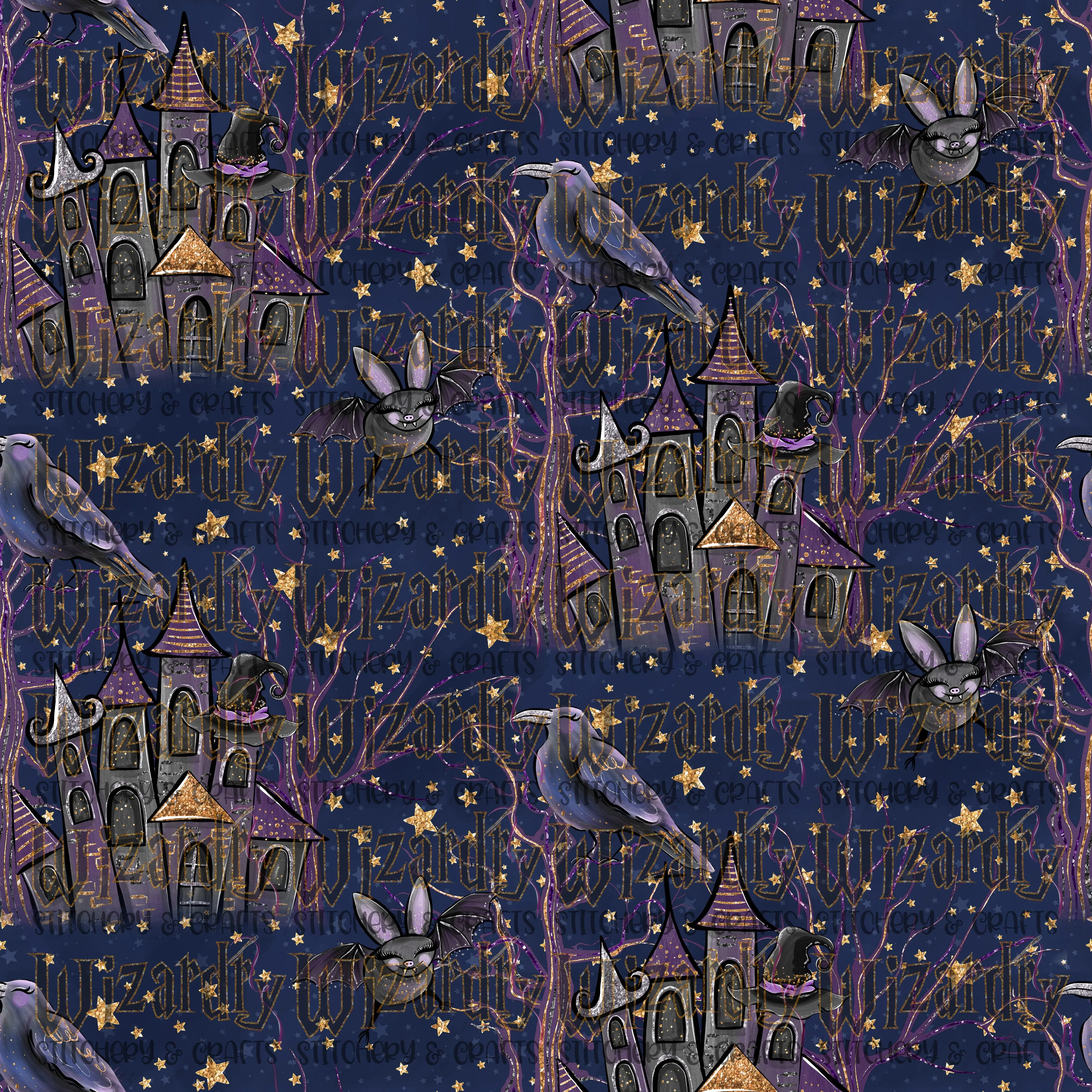 Spooky Houses Fabric