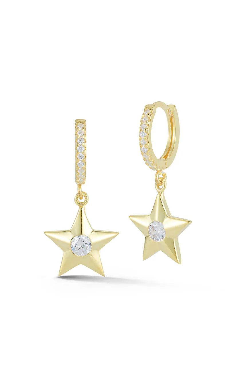 Star Charm Huggies Earring