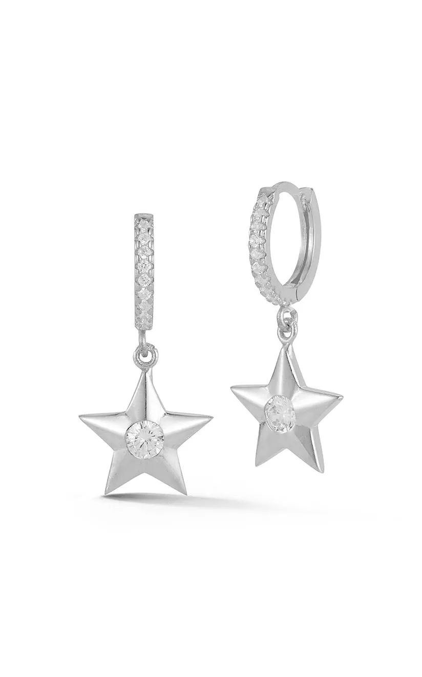 Star Charm Huggies Earring