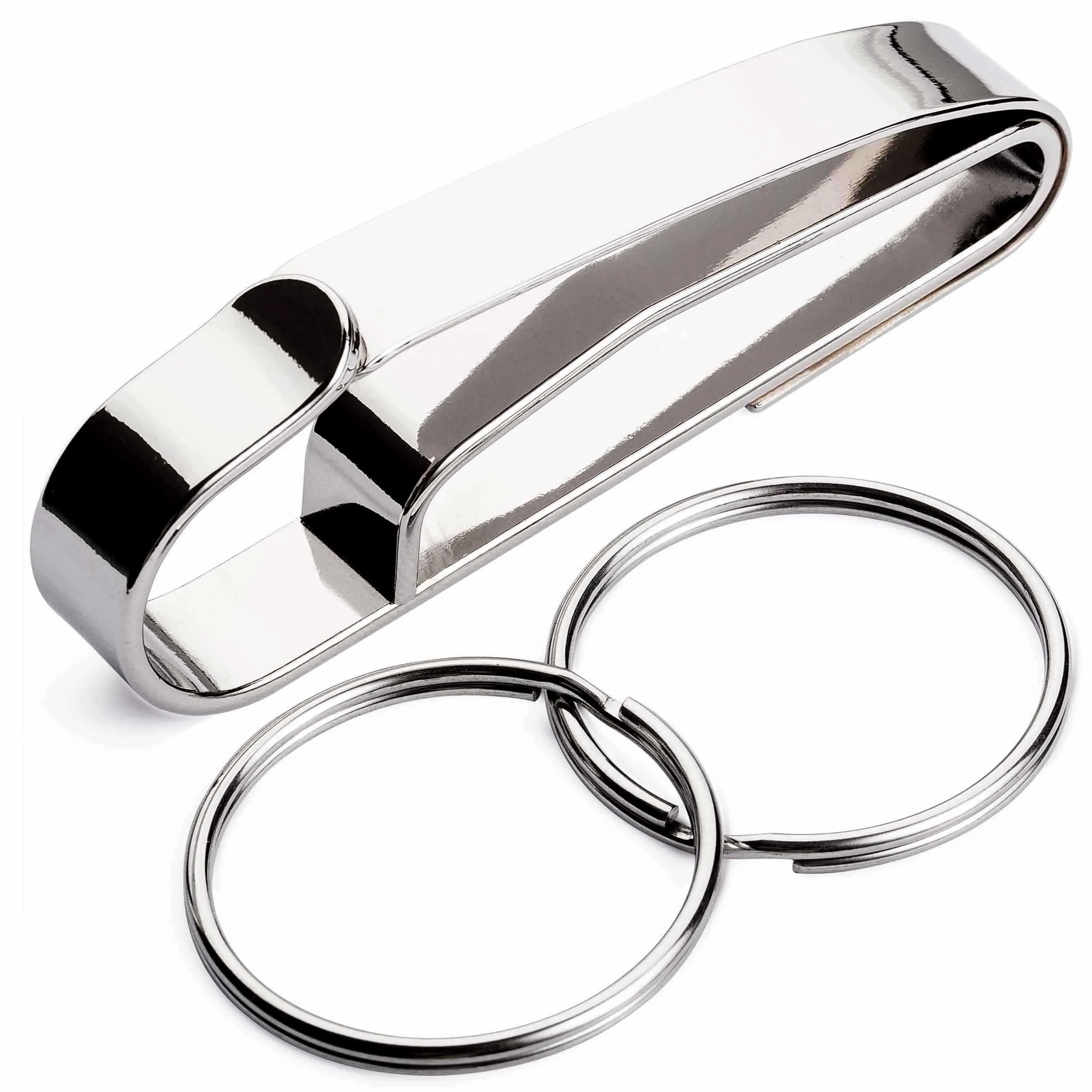Stealth Tactical Key Ring Holder for Duty Belts, Quick Release Key Clip Stainless Steel w/2 XL Detachable Key Rings Max 2.25" Belt for Police, Correctional, Fire Dept.
