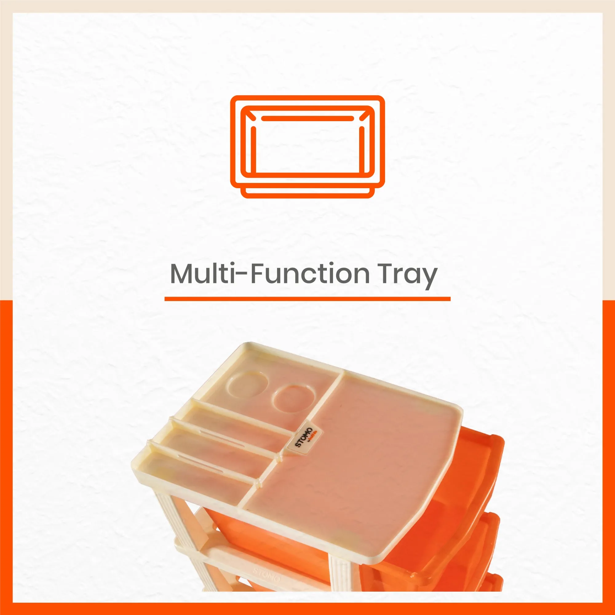 Stomo 6 Multi-Purpose Storage Organizer for Home and Office (Orange)