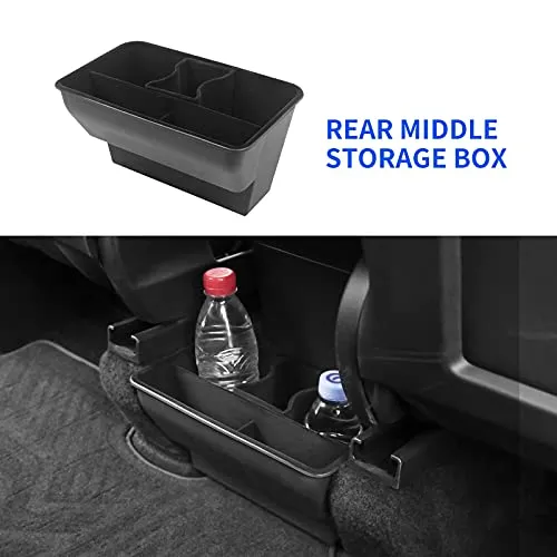 Storage Organizer Set(Two Under Seat Organizer Trays & One Rear Organizer Box) for 2020-2022 Tesla Model Y (3 Piece Set)
